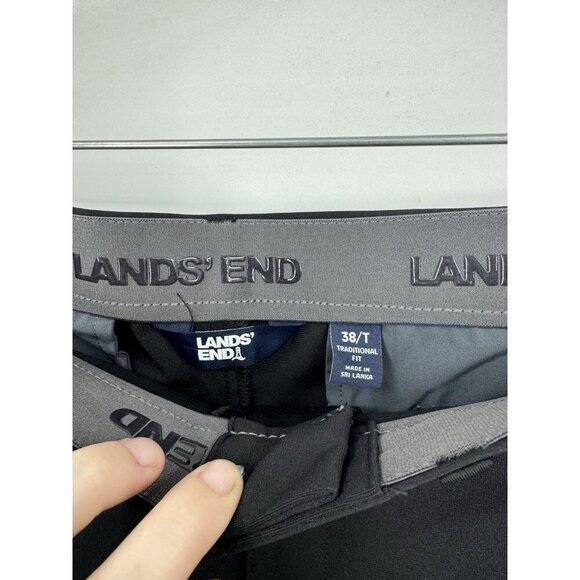 Lands End Traditional Fit Golf Pants Men 38/Tall Black Sports Straight Leg - Picture 3 of 10